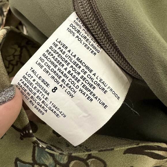 Tribal Womens Vintage Y2k Slip Maxi Dress Size 8 Green Tan Paisley Floral - Picture 7 of 11